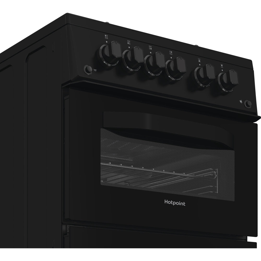 Hotpoint HTG5GCB Gas Cooker with Separate Grill, Black, A+ Rated - image 4