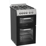 Hotpoint HDG5GDCX Gas Cooker with Double Oven, Stainless Steel, A+ Rated - image 3