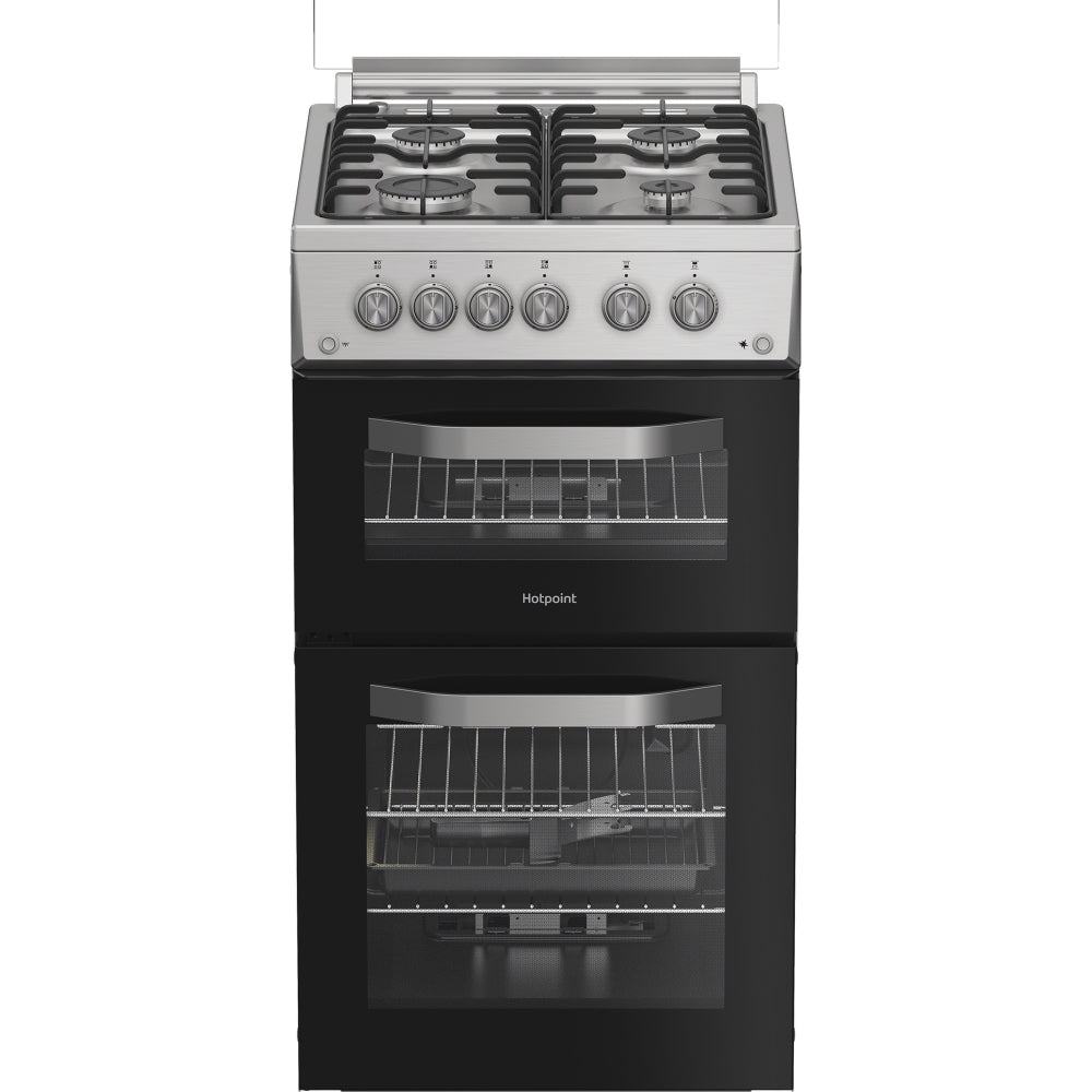 Hotpoint HDG5GDCX Gas Cooker with Double Oven, Stainless Steel, A+ Rated - image 1