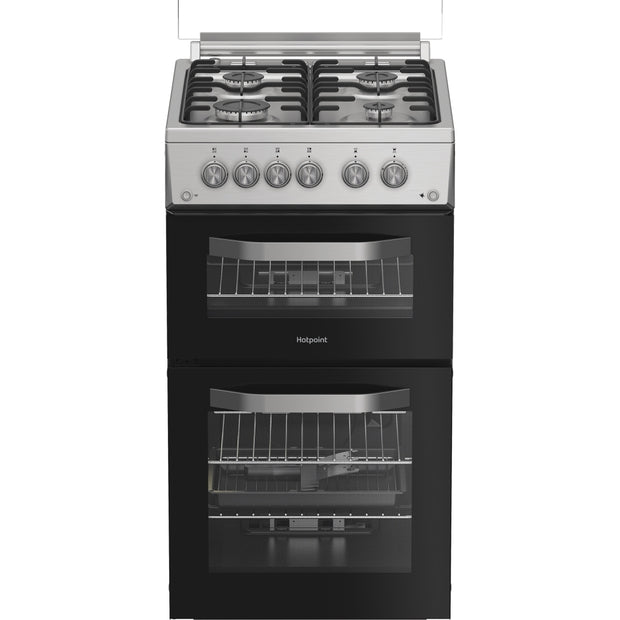 Hotpoint HDG5GDCX Gas Cooker with Double Oven, Stainless Steel, A+ Rated - image 1