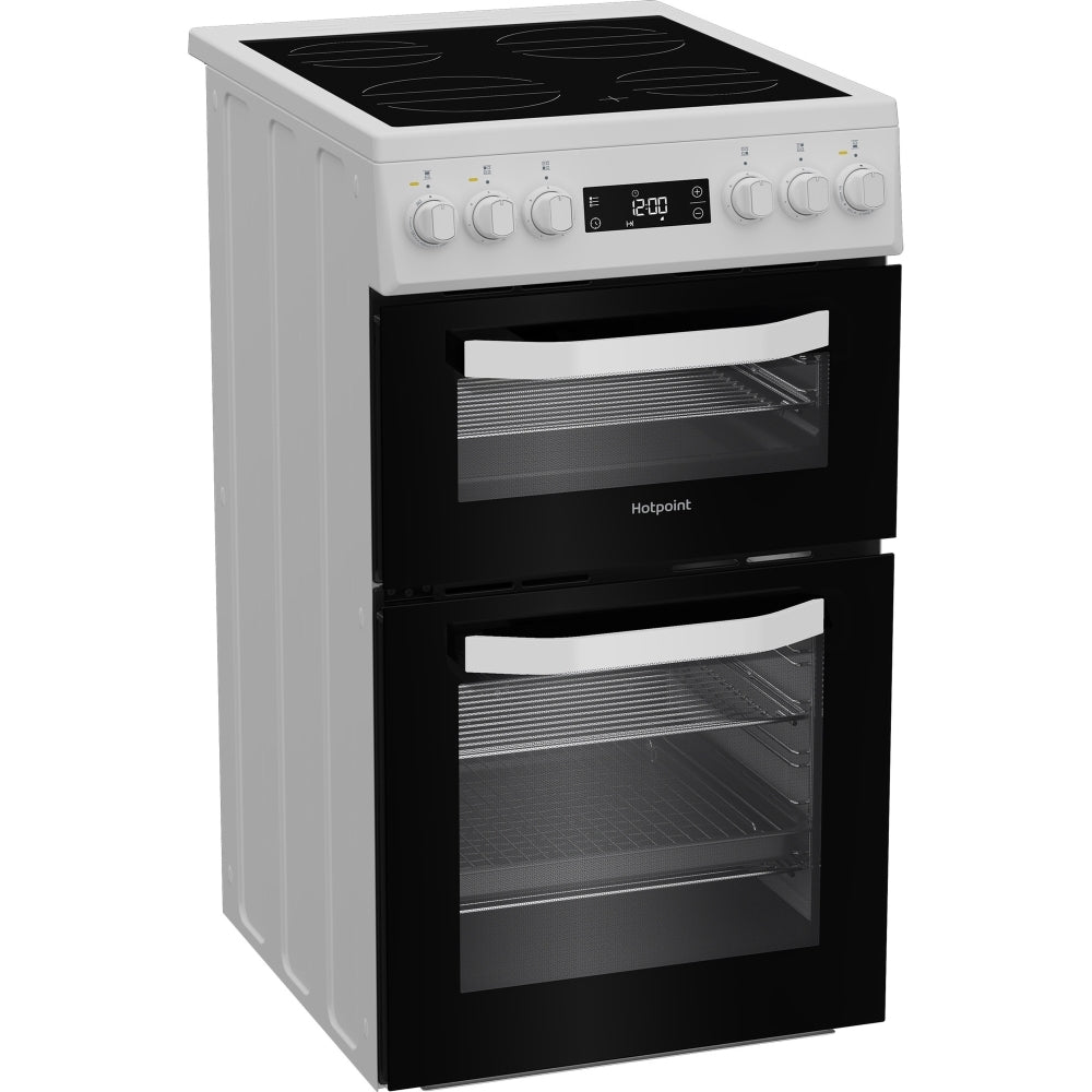 Hotpoint HDE5VDCW Ceramic Electric Cooker with Double Oven, White, A Rated - image 3