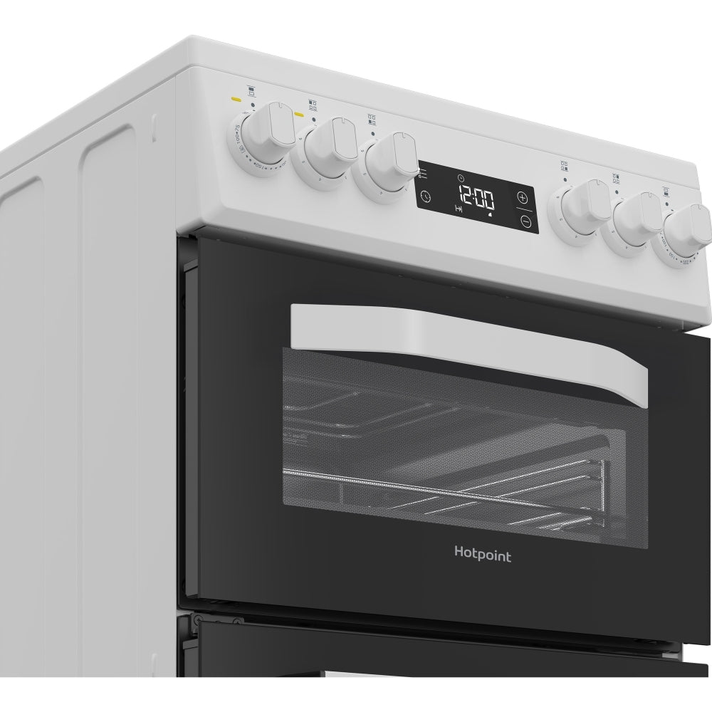 Hotpoint HDE5VDCW Ceramic Electric Cooker with Double Oven, White, A Rated - image 4