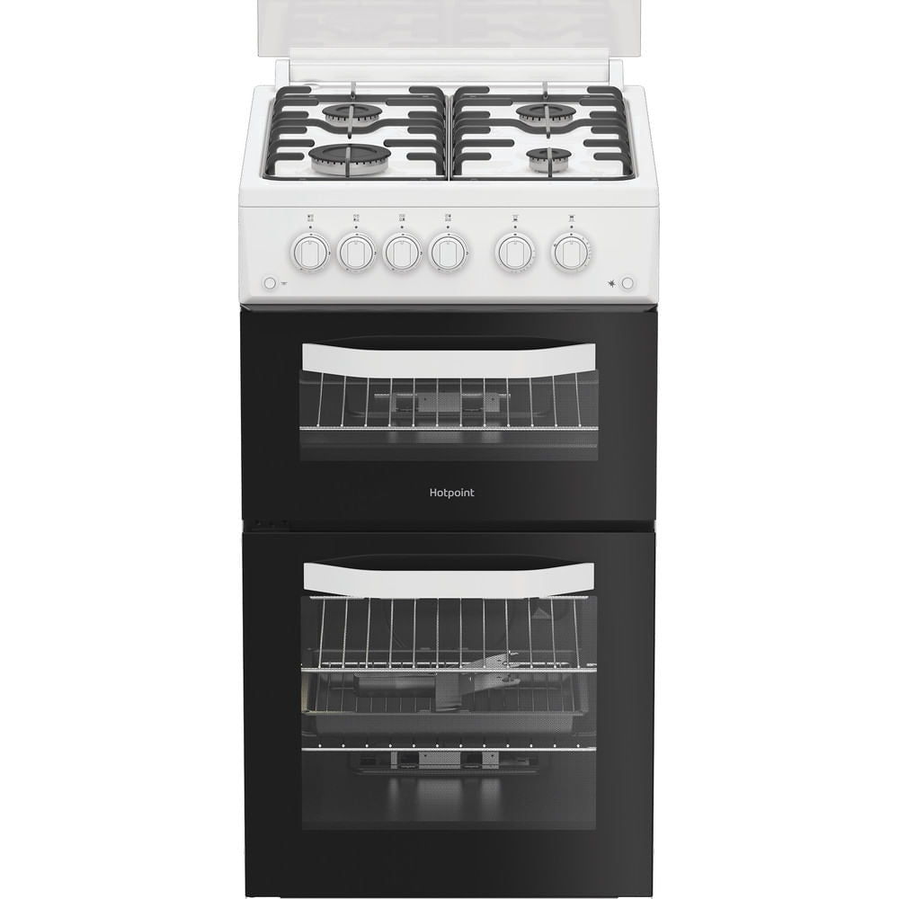 Hotpoint HDG5GCW Gas Cooker with Double Oven, White, A+ Rated - image 1