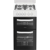 Hotpoint HDG5GCW Gas Cooker with Double Oven, White, A+ Rated - image 1
