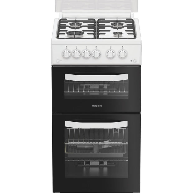 Hotpoint HDG5GCW Gas Cooker with Double Oven, White, A+ Rated - image 1