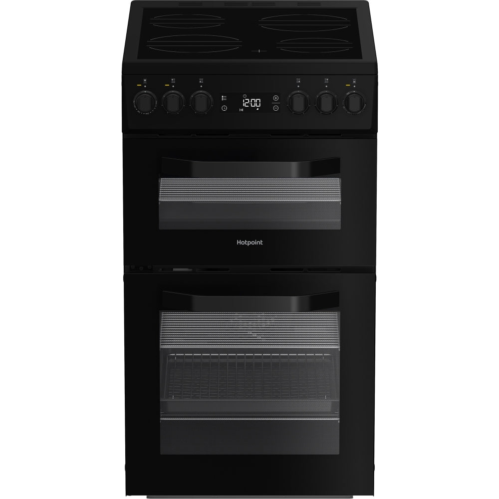 Hotpoint HDE5VDCB Ceramic Electric Cooker with Double Oven, Black, A Rated - image 1