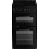 Hotpoint HDE5VDCB Ceramic Electric Cooker with Double Oven, Black, A Rated - image 1