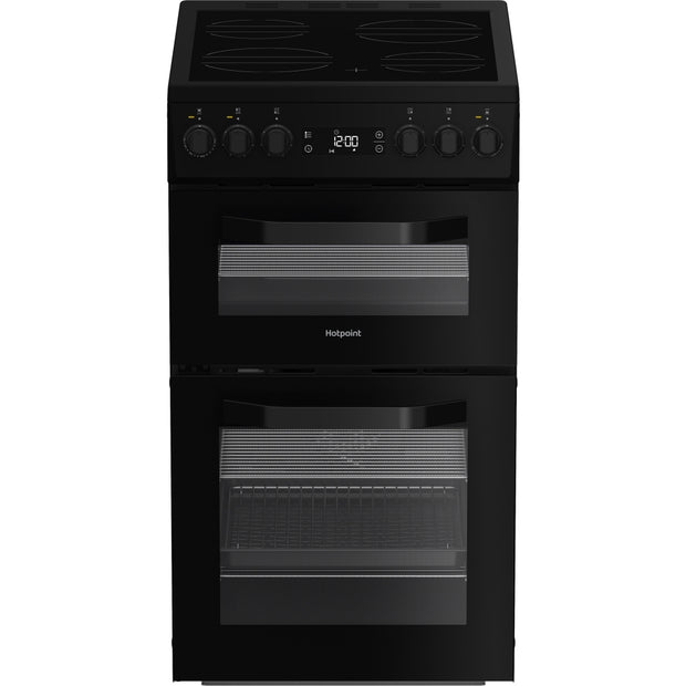 Hotpoint HDE5VDCB Ceramic Electric Cooker with Double Oven, Black, A Rated - image 1