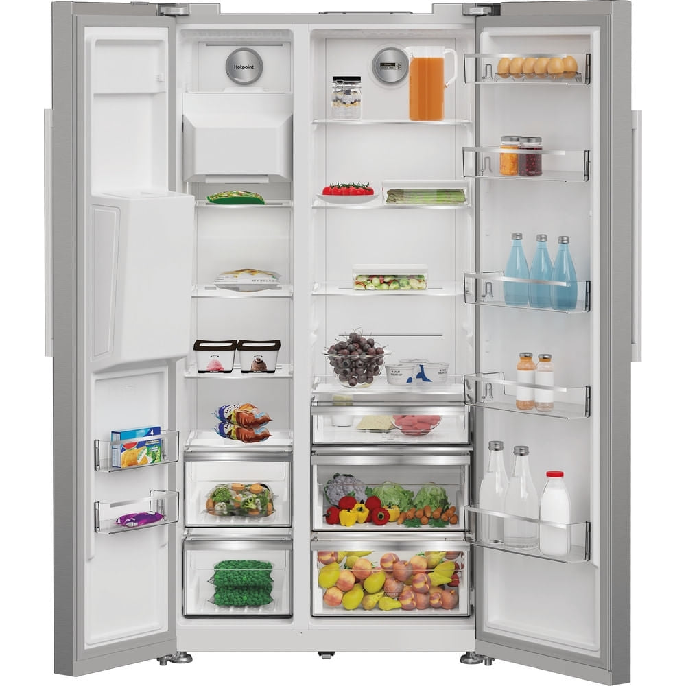 Hotpoint HPG2 6573W XP4UK American Fridge Freezer, Silver, E Rated, Plumbed - image 3