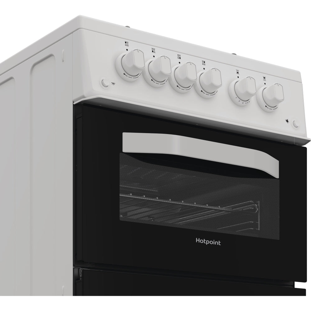 Hotpoint HTG5GCW Gas Cooker with Separate Grill, White, A+ Rated - image 2