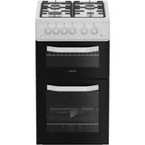 Hotpoint HTG5GCW Gas Cooker with Separate Grill, White, A+ Rated - image 1