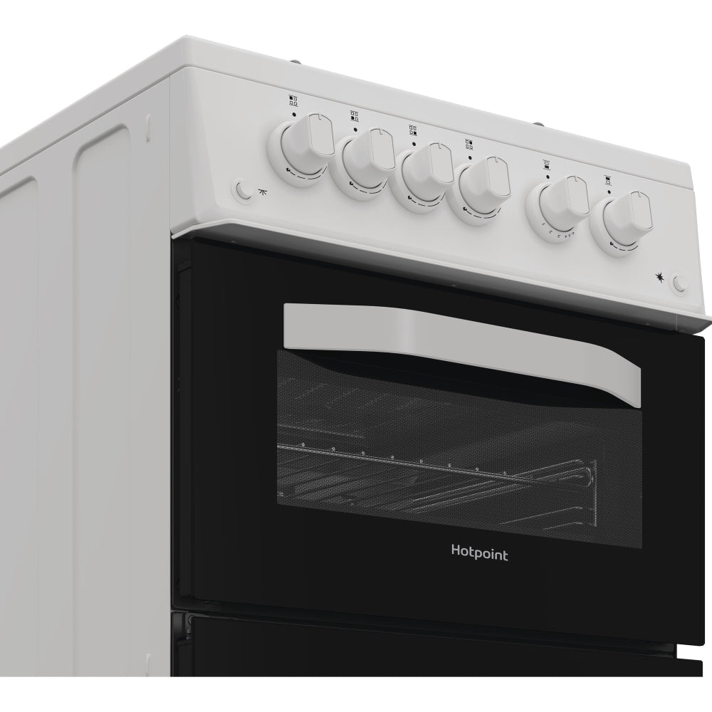 Hotpoint HTG5GCWL Gas Cooker with Separate Grill, White, A+ Rated - image 3