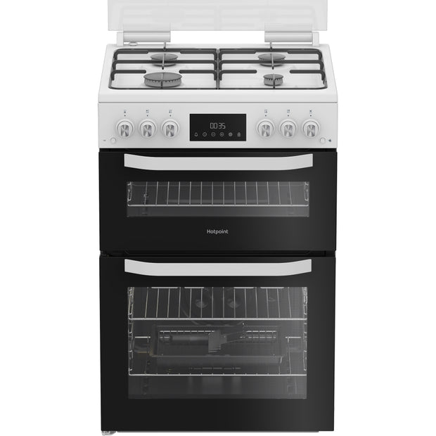 Hotpoint HTG6GDCW Gas Cooker with Separate Grill, White, A+ Rated - image 1