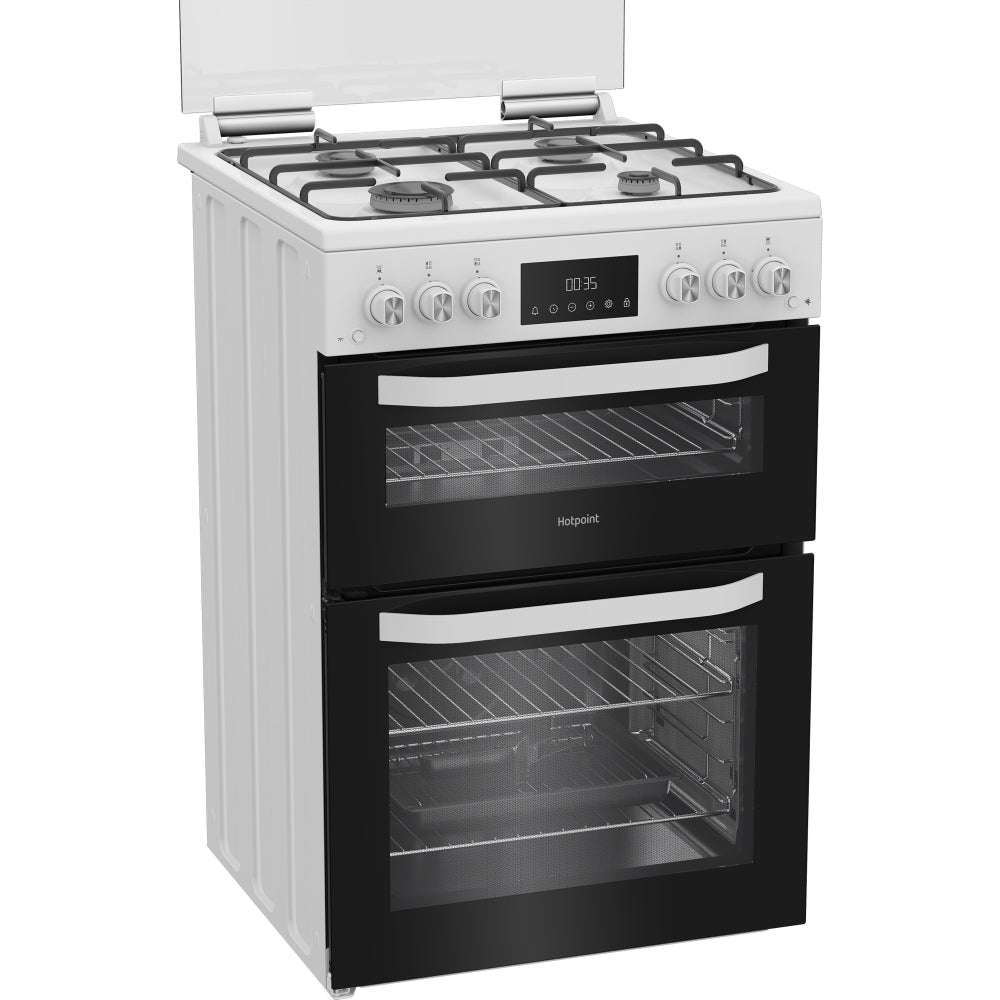 Hotpoint HDG6GDCW Gas Cooker with Double Oven, White, A+ Rated - image 3