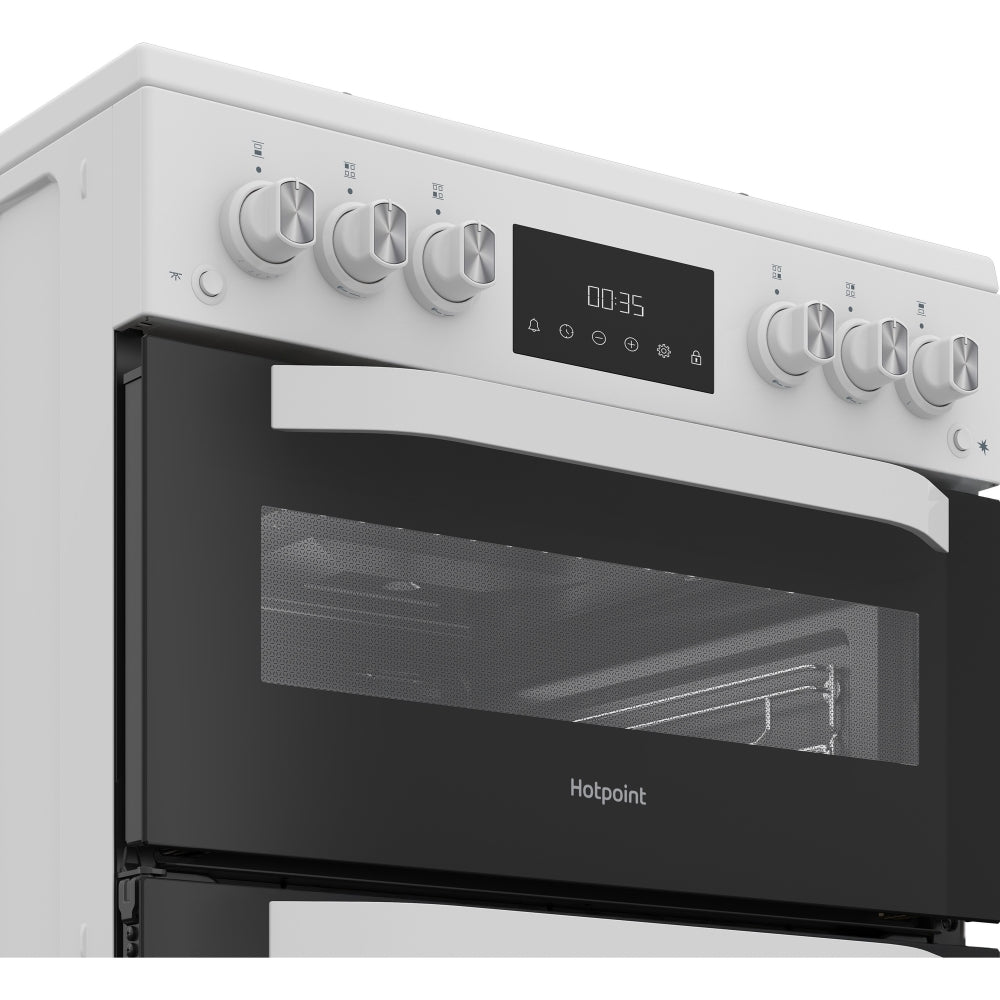 Hotpoint HDG6GDCW Gas Cooker with Double Oven, White, A+ Rated - image 5