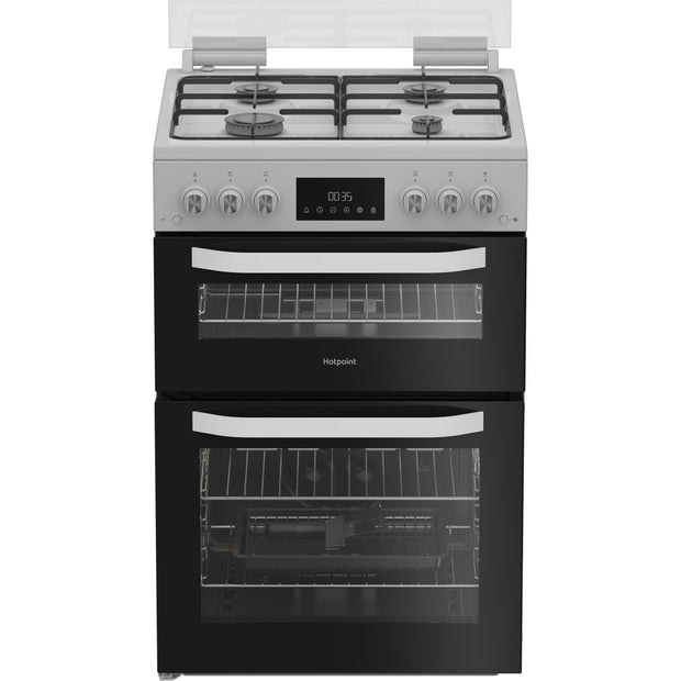 Hotpoint HDG6GDCW Gas Cooker with Double Oven, White, A+ Rated - image 1