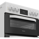 Hotpoint HDE6VDW Ceramic Electric Cooker with Double Oven, White, A Rated - image 3