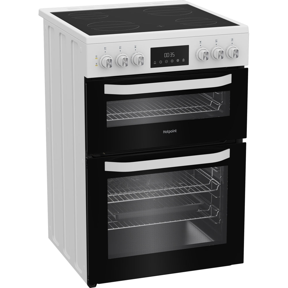 Hotpoint HDE6VDW Ceramic Electric Cooker with Double Oven, White, A Rated - image 7