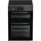 Hotpoint HDE6IDC2SA Induction Electric Cooker with Double Oven, Grey, A Rated - image 1