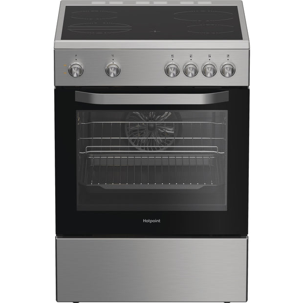 Hotpoint H6V5KMX/UK Ceramic Electric Cooker with Single Oven, Stainless Steel, A Rated - image 1