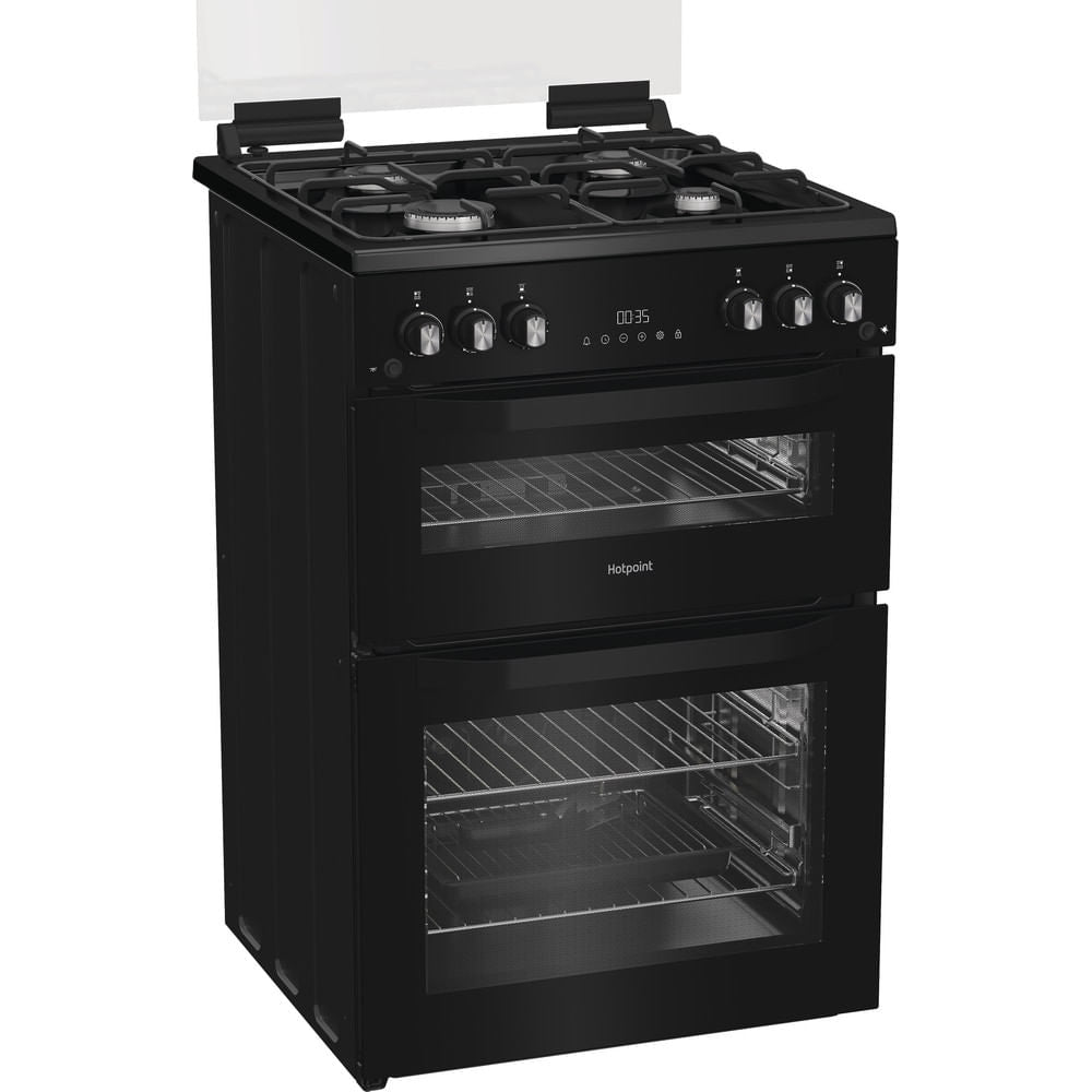 Hotpoint HDG6GDCB1 Gas Cooker with Double Oven, Black, A+ Rated - image 3