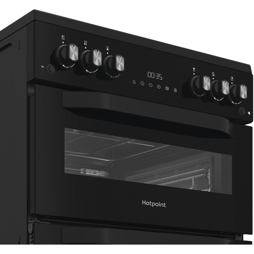 Hotpoint HDG6GDCB1 Gas Cooker with Double Oven, Black, A+ Rated - image 6