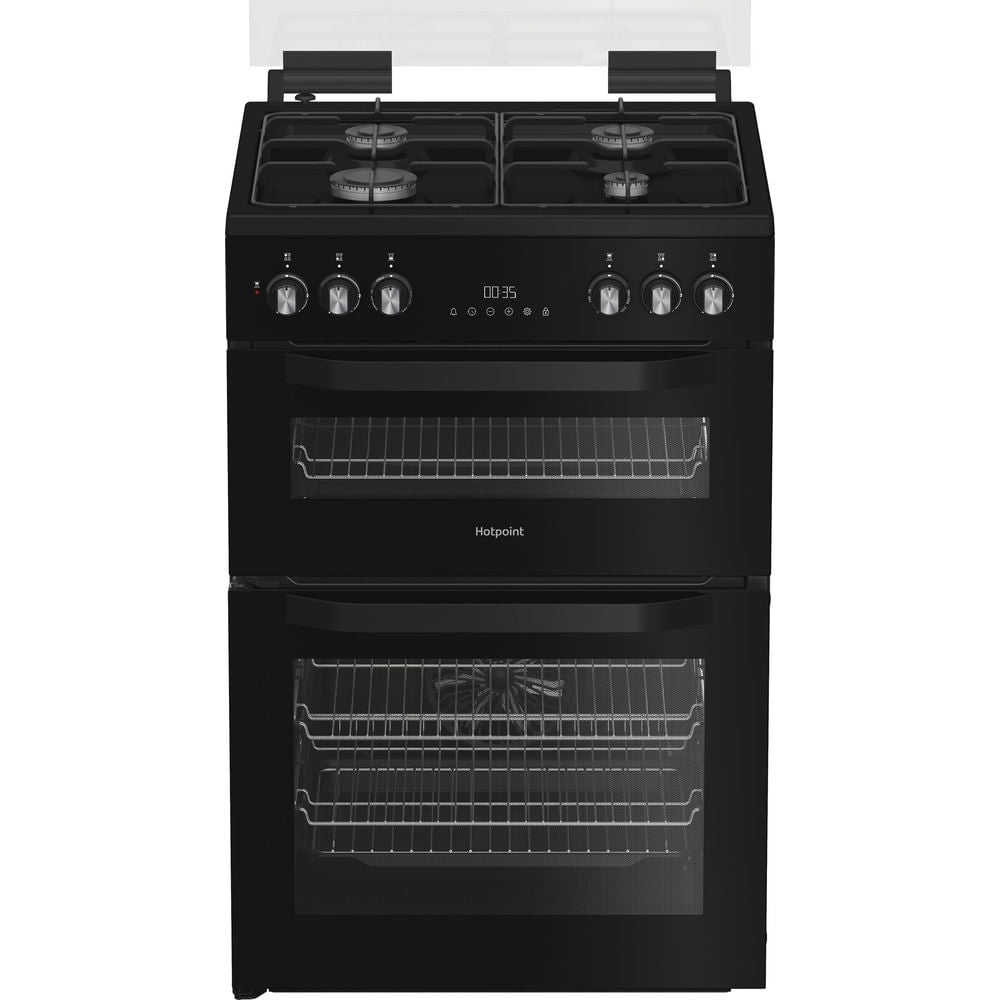Hotpoint HDD6GDC2B1 Dual Fuel Cooker with Double Oven, Black, A Rated - image 1