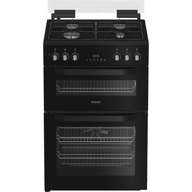 Hotpoint HDD6GDC2B1 Dual Fuel Cooker with Double Oven, Black, A Rated - image 1