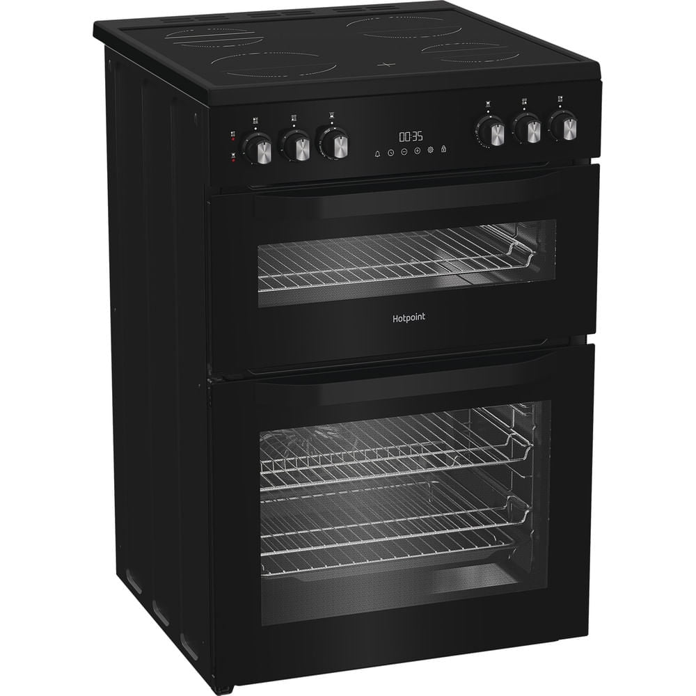 Hotpoint HDE6VDB1 Ceramic Electric Cooker with Double Oven, Black, A Rated - image 3