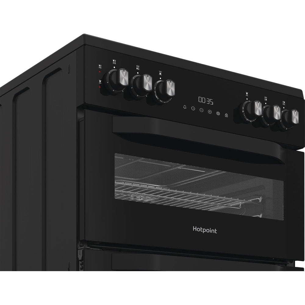 Hotpoint HDE6VDB1 Ceramic Electric Cooker with Double Oven, Black, A Rated - image 5