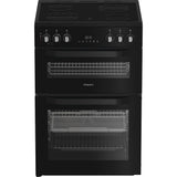 Hotpoint HDE6VDCASB1 Ceramic Electric Cooker with Double Oven, Black, A Rated - image 1