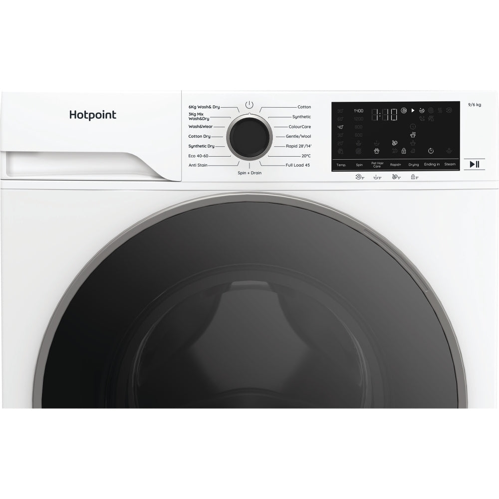 Hotpoint HBD9681ANTSTAIN Washer Dryer, 9kg/6kg, 1400 Spin, White, D Rated - image 12
