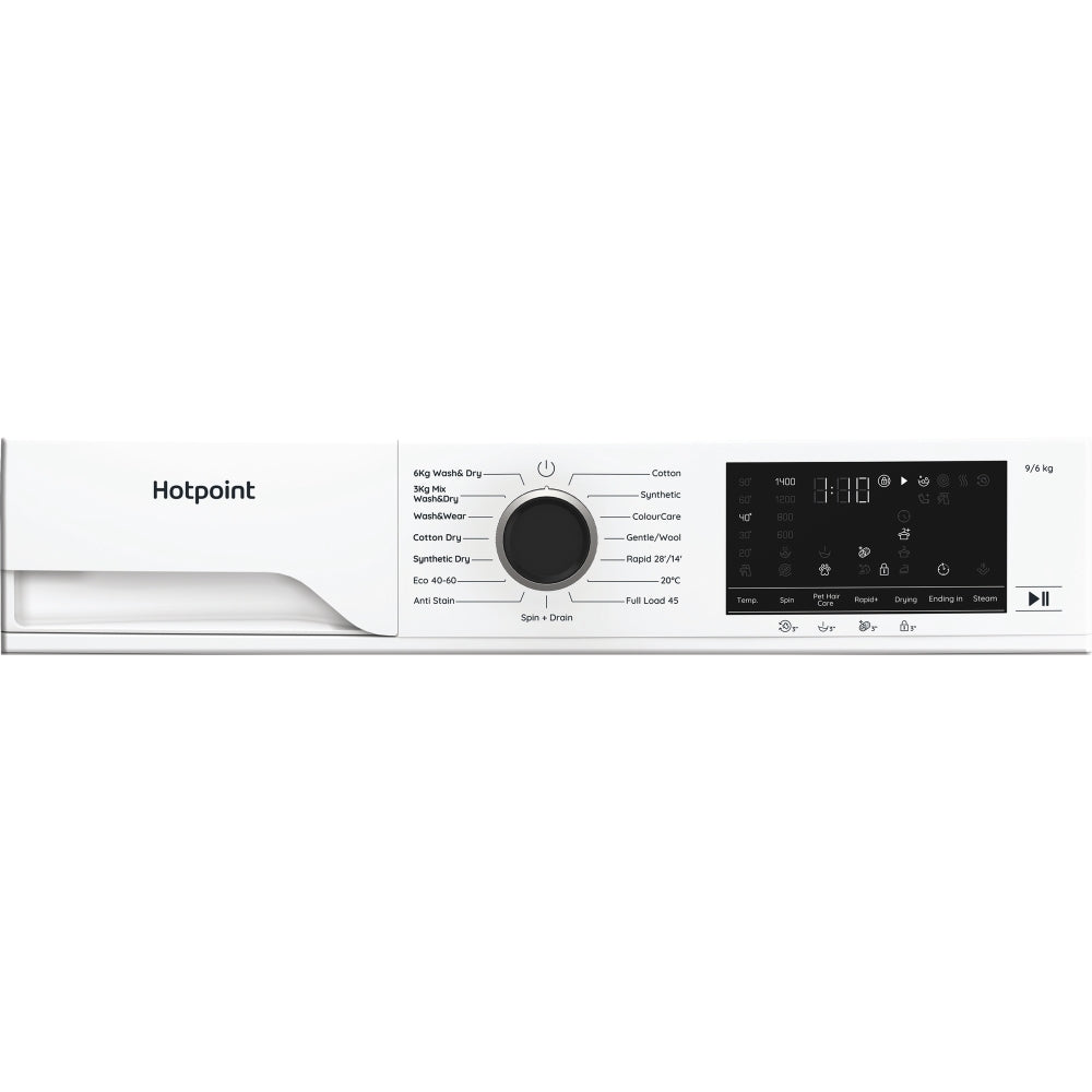 Hotpoint HBD9681ANTSTAIN Washer Dryer, 9kg/6kg, 1400 Spin, White, D Rated - image 17