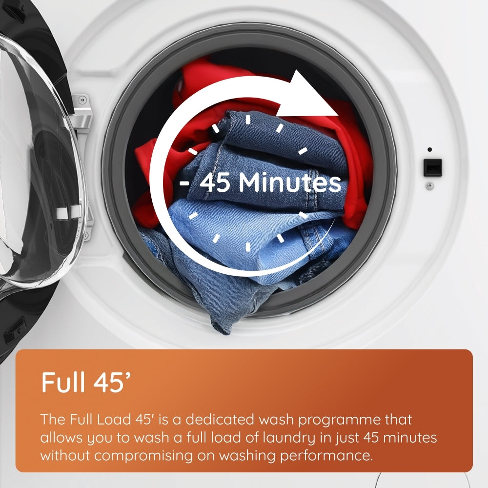 Hotpoint HBD9681ANTSTAIN Washer Dryer, 9kg/6kg, 1400 Spin, White, D Rated - image 3