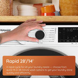 Hotpoint HBD9681ANTSTAIN Washer Dryer, 9kg/6kg, 1400 Spin, White, D Rated - image 6