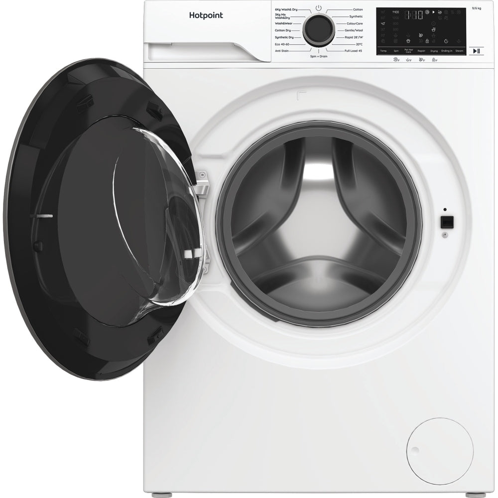Hotpoint HBD9681ANTSTAIN Washer Dryer, 9kg/6kg, 1400 Spin, White, D Rated - image 8