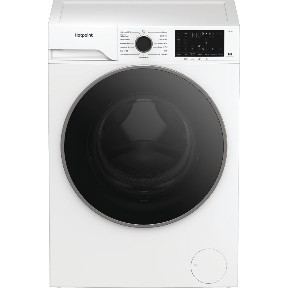 Hotpoint HBD9681ANTSTAIN Washer Dryer, 9kg/6kg, 1400 Spin, White, D Rated - image 9