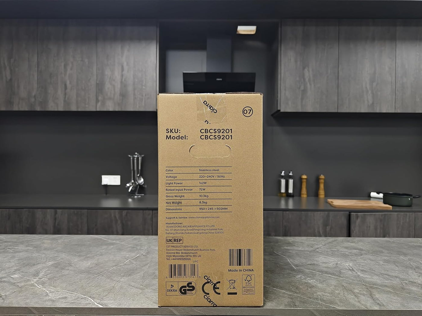 CIARRA 90cm  Cooker Hoods 900mm CBCS9201  Stainless Steel Cooker Hood – A++