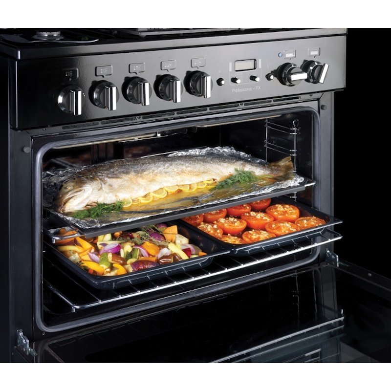 Rangemaster PROP90FXDFFGB/C Professional Plus FX Black / Chrome 90cm Dual Fuel Range Cooker - product image 4