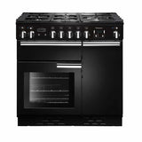 Rangemaster PROP90DFFGB/C Professional Plus Black / Chrome 90cm Dual Fuel Range Cooker - product image 1