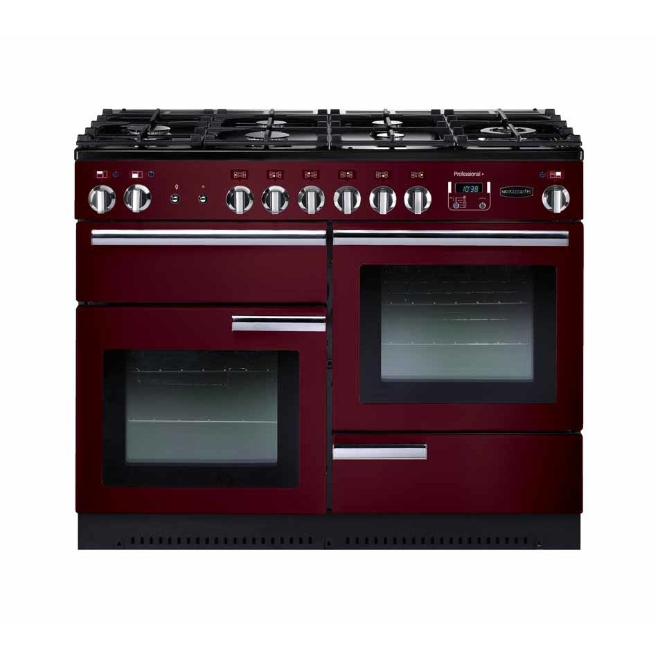 Rangemaster PROP110DFFCY/C Professional Plus Cranberry / Chrome 110cm Dual Fuel Range Cooker - product image 1