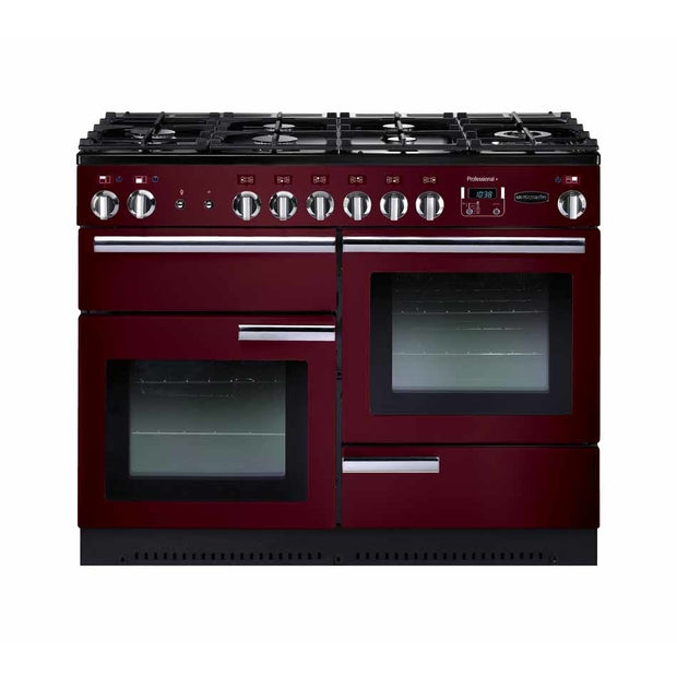 Rangemaster PROP110DFFCY/C Professional Plus Cranberry / Chrome 110cm Dual Fuel Range Cooker - product image 1