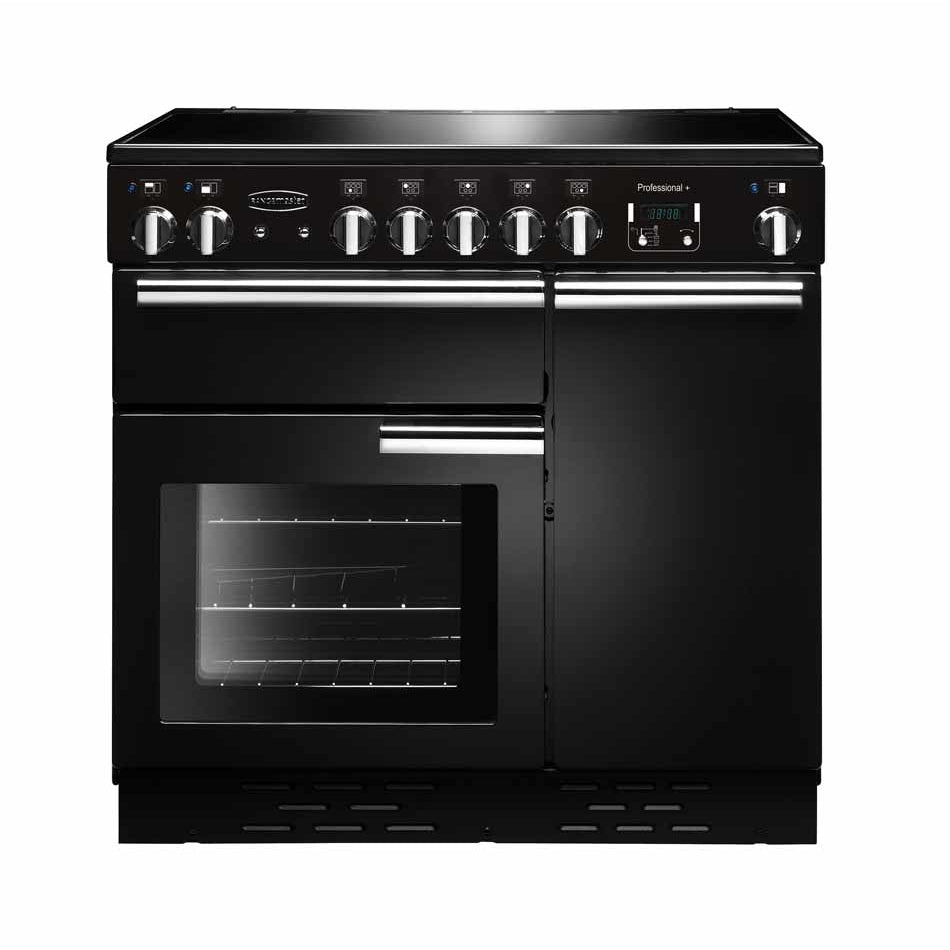 Rangemaster PROP90ECGB/C Professional Plus Black / Chrome 90cm Ceramic Range Cooker - product image 1