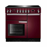 Rangemaster PROP90ECCY/C Professional Plus Cranberry / Chrome 90cm Ceramic Range Cooker - product image 1