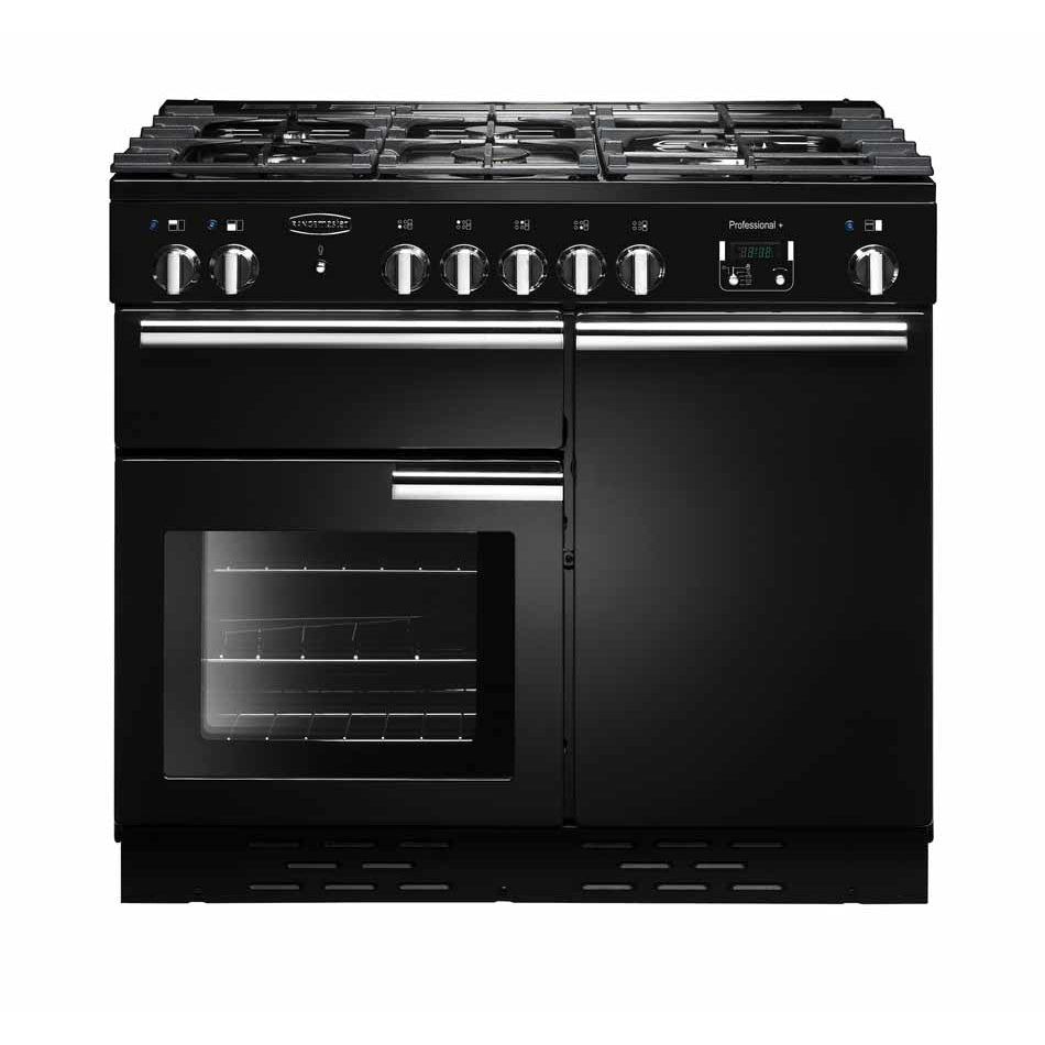 Rangemaster PROP100DFFGB/C Professional Plus Black / Chrome 100cm Dual Fuel Range Cooker - product image 1