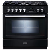 Rangemaster PROP90FXPDFFGB/C Professional Plus FXP Black / Chrome 90cm Dual Fuel Range Cooker - product image 1