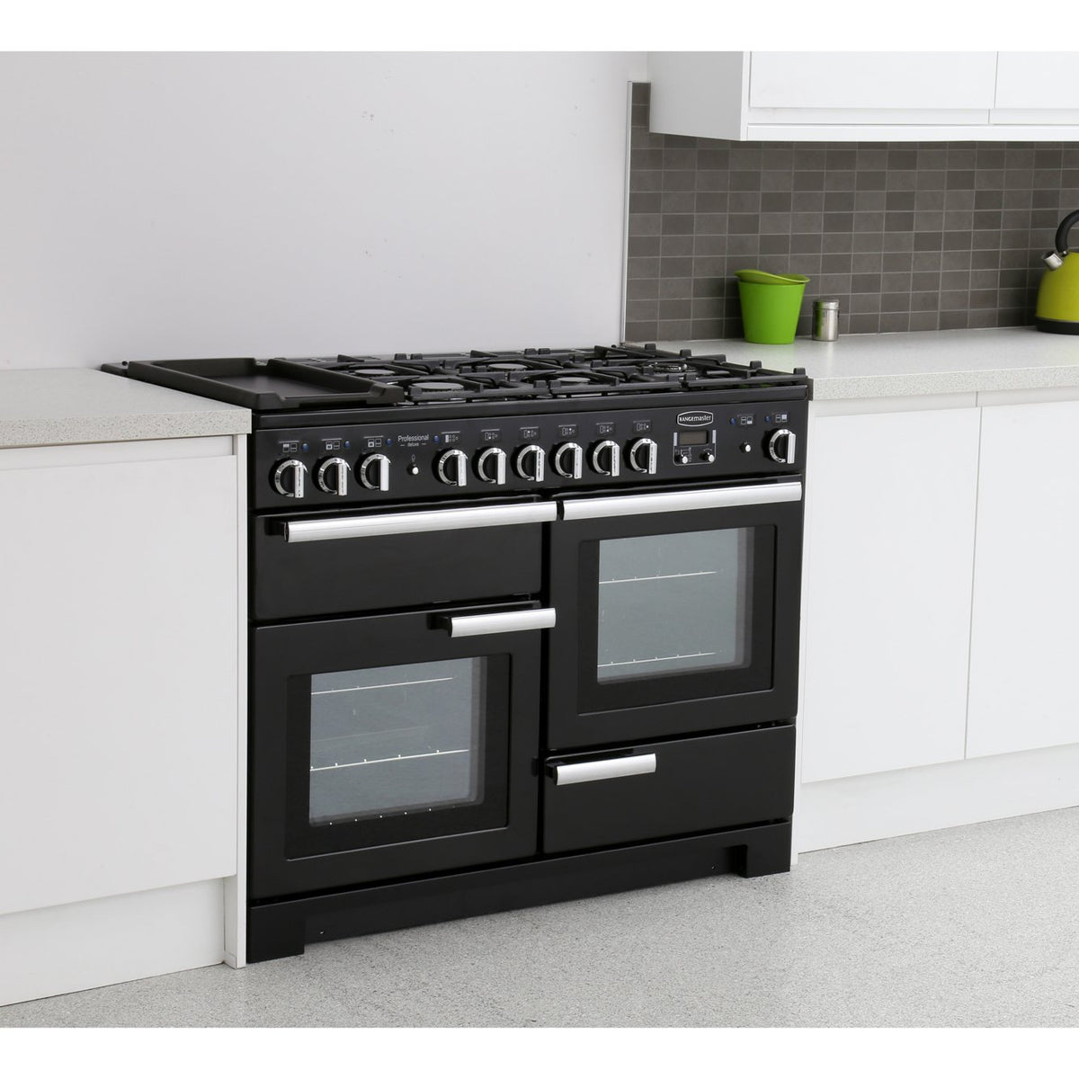 Rangemaster PDL110DFFGB/C Professional Deluxe Black / Chrome 110cm Dual Fuel Range Cooker - product image 2