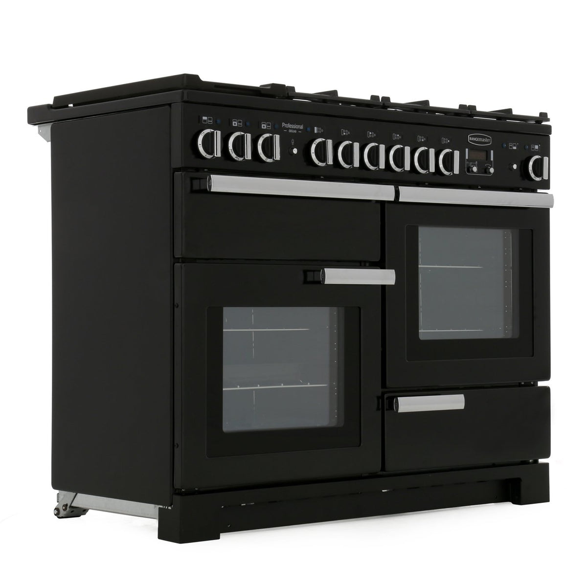 Rangemaster PDL110DFFGB/C Professional Deluxe Black / Chrome 110cm Dual Fuel Range Cooker - product image 4