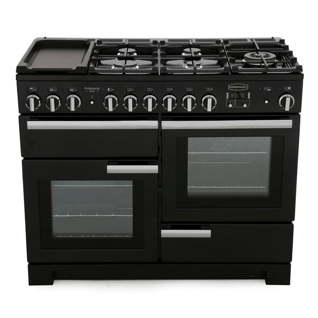 Rangemaster PDL110DFFGB/C Professional Deluxe Black / Chrome 110cm Dual Fuel Range Cooker - product image 1