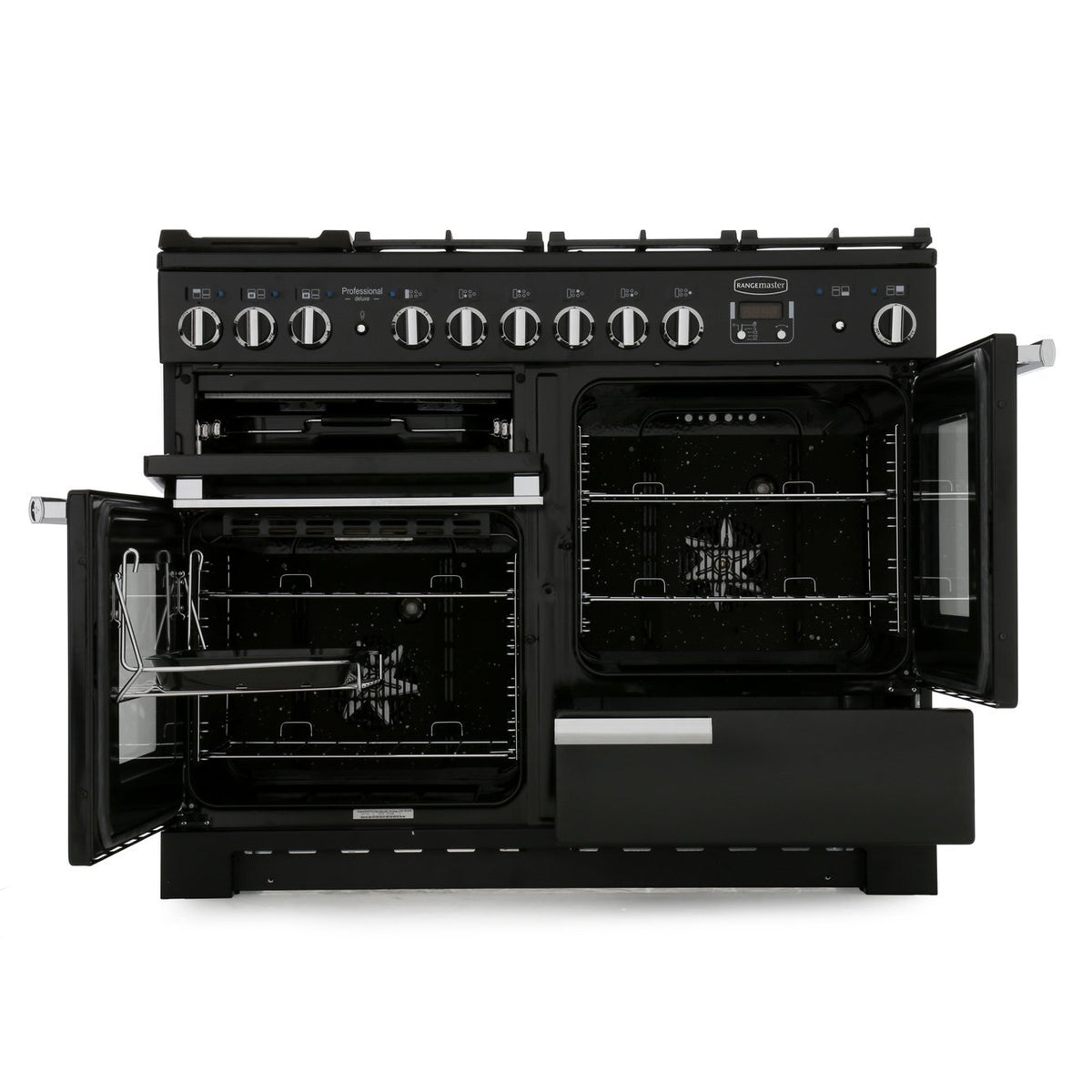 Rangemaster PDL110DFFCR/C Professional Deluxe Cream / Chrome 110cm Dual Fuel Range Cooker - product image 2